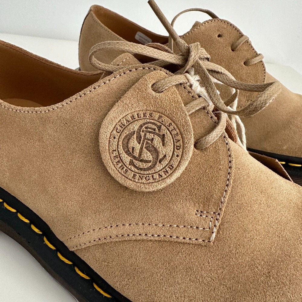 NEW Dr Martens Oxford Mens UK Doc Suede Leather Beige 1461 C.F. Steads England - Picture 3 of 13